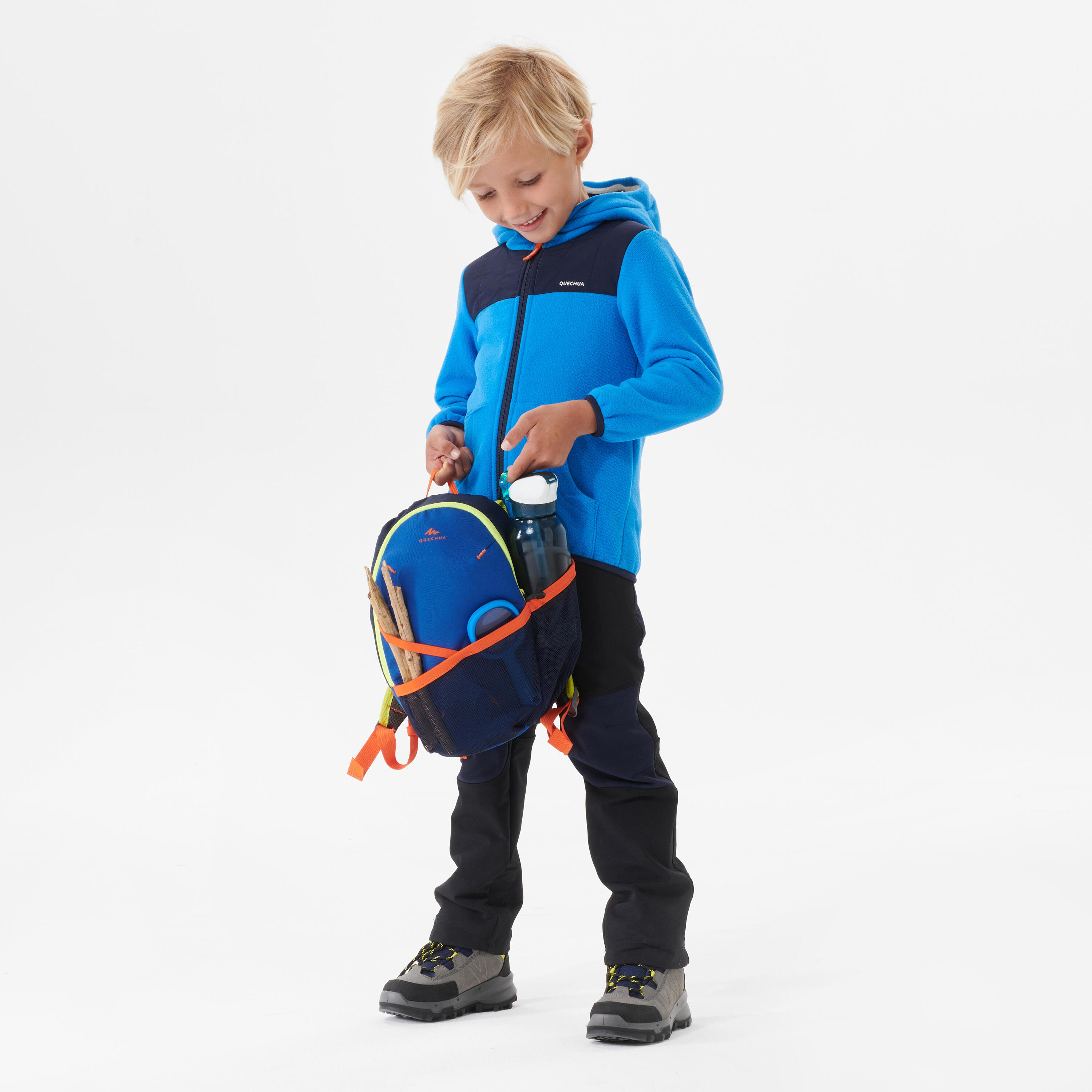 Kids’ Warm Hiking Fleece Jacket - MH500 Aged 2-6 - Blue 4/8