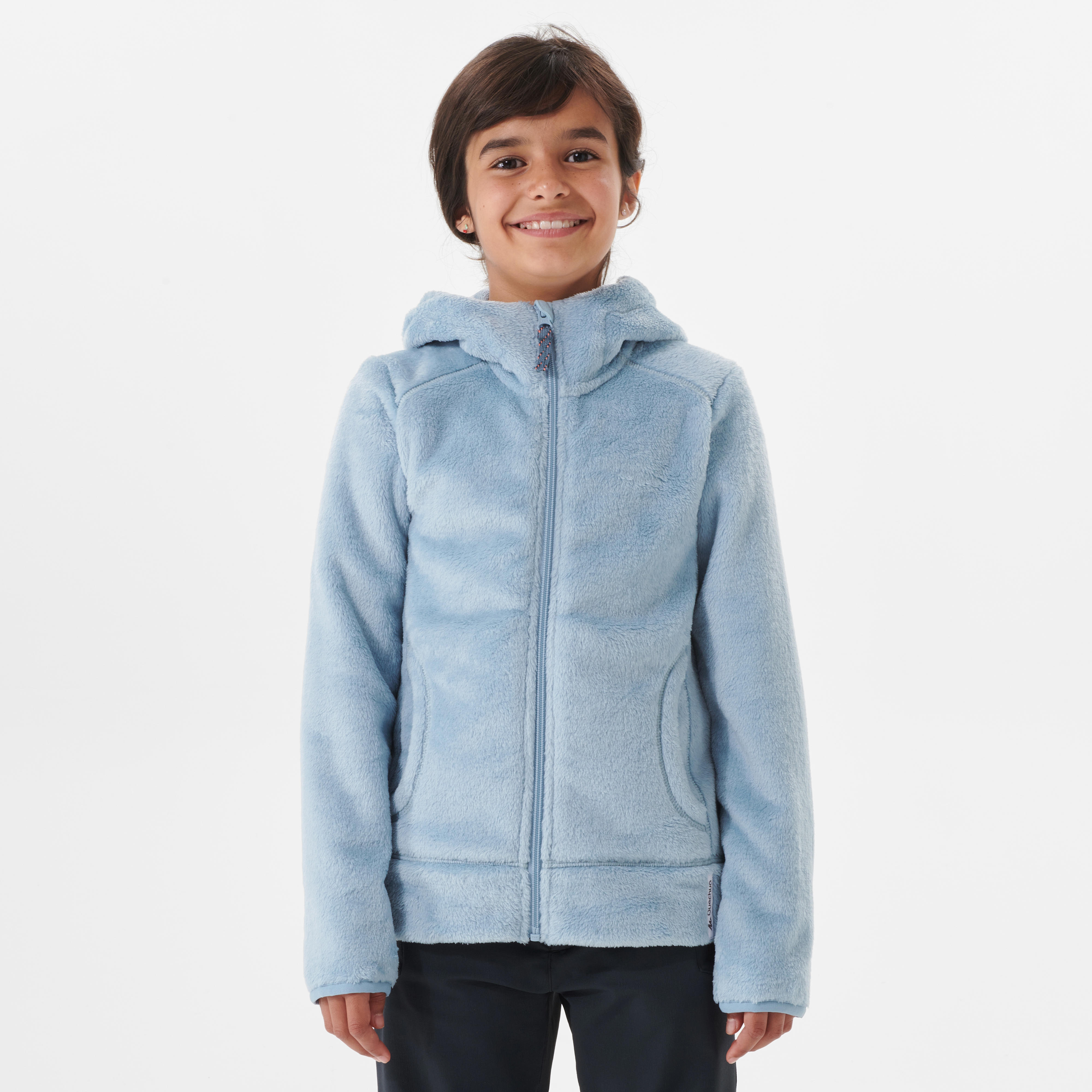 Chaqueta polar de montana y trekking con capucha Ninos 7 15 anos Quechua MH500 Decathlon