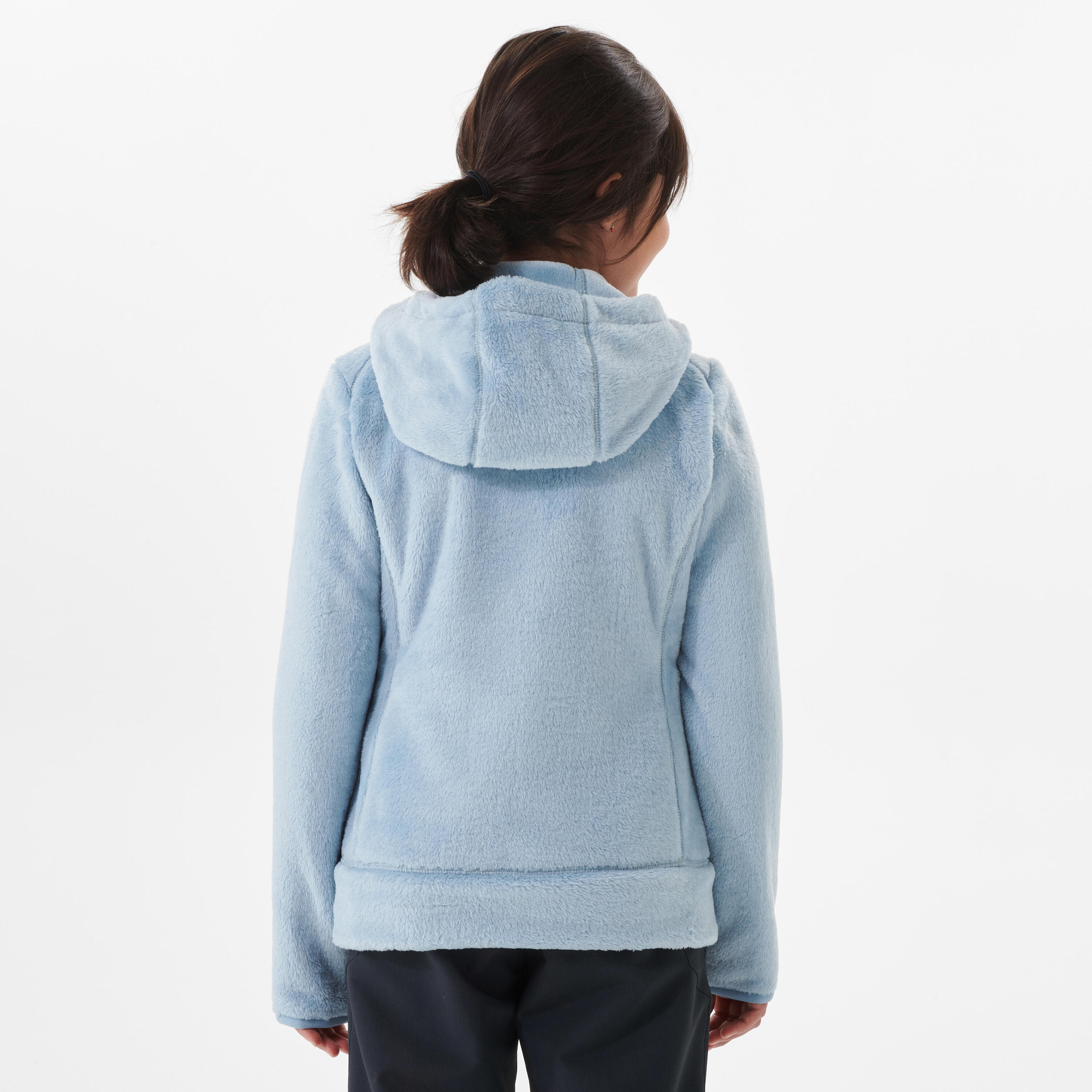 Kids’ Warm Hiking Fleece Jacket - MH500 Aged 7-15 - Blue Grey 3/6