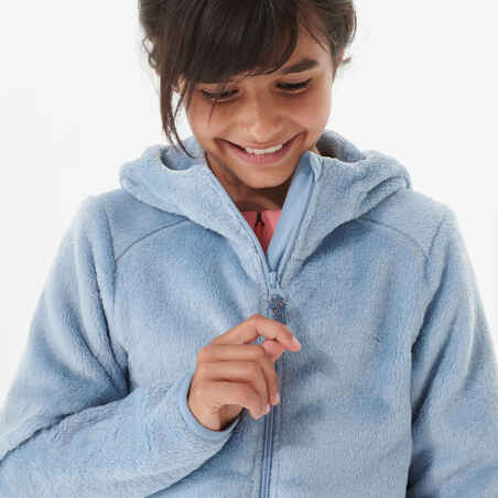 Kids’ Warm Hiking Fleece Jacket - MH500 Aged 7-15 - Blue Grey