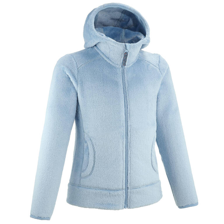 Kids’ Warm Hiking Fleece Jacket - MH500 Blue Grey (7-15 Yrs)