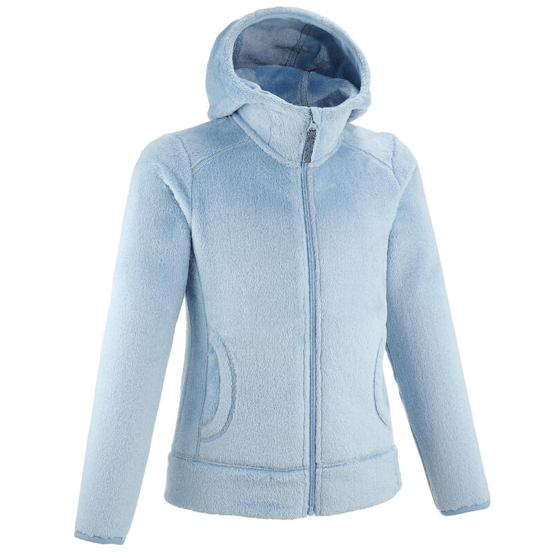 Warme fleece jas voor wandelen kinderen MH500 grijsblauw 7-15 jaar