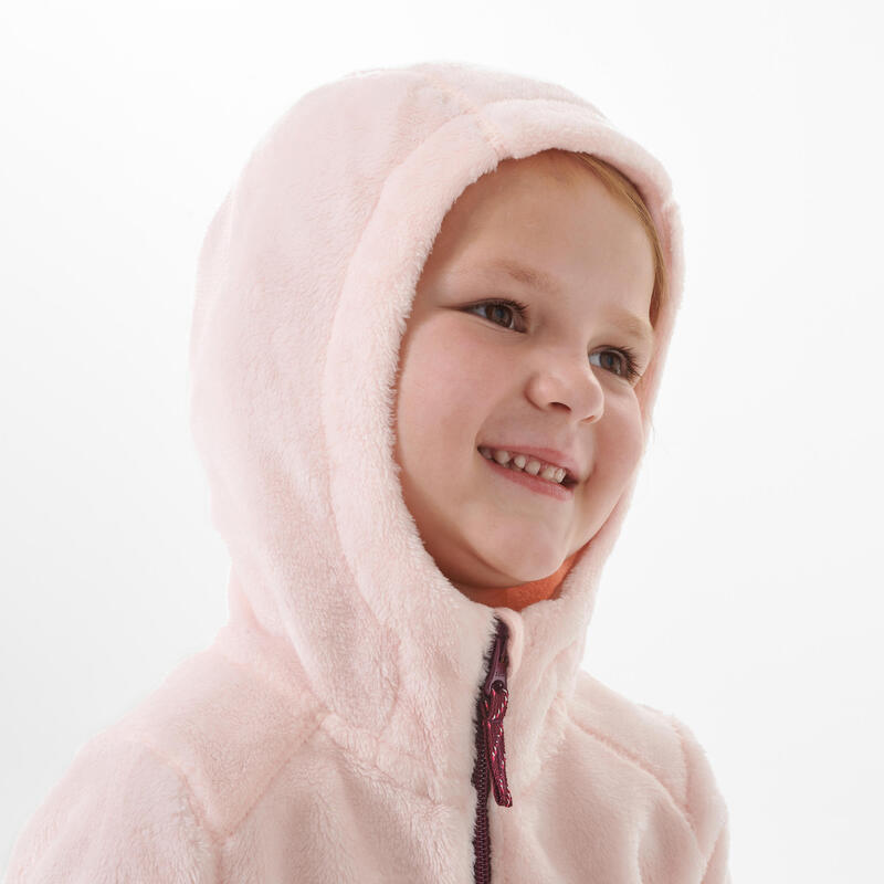 Casaco polar quente de caminhada - MH500 criança 2-6 anos - rosa