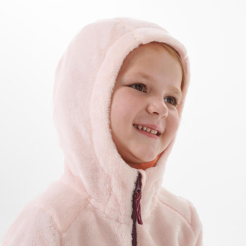 Chaqueta polar de montaña y trekking Niños 2-6 años Quechua MH500 rosa capucha