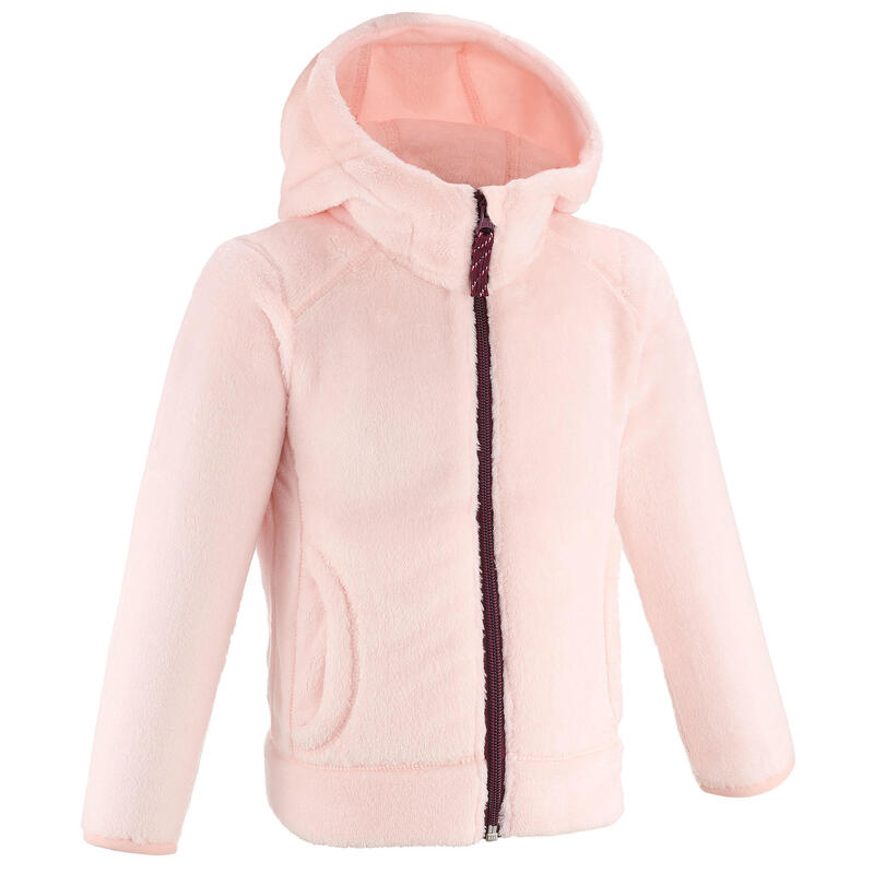 Chaqueta polar de montaña y trekking Niños 2-6 años Quechua MH500 rosa capucha