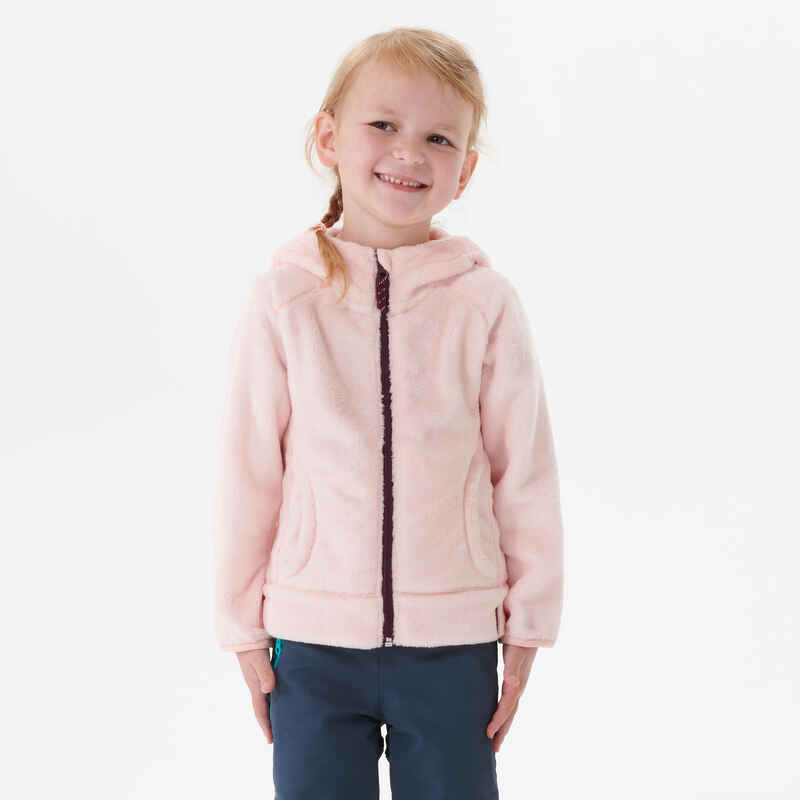 Chaqueta polar de montaña y trekking Niños 2-6 años Quechua MH500 rosa capucha