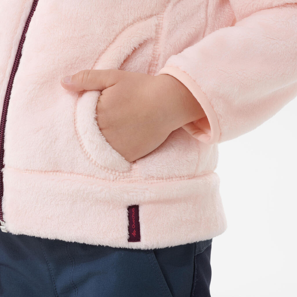 Kids’ Warm Hiking Fleece Jacket - MH500 Aged 2-6 - Pink