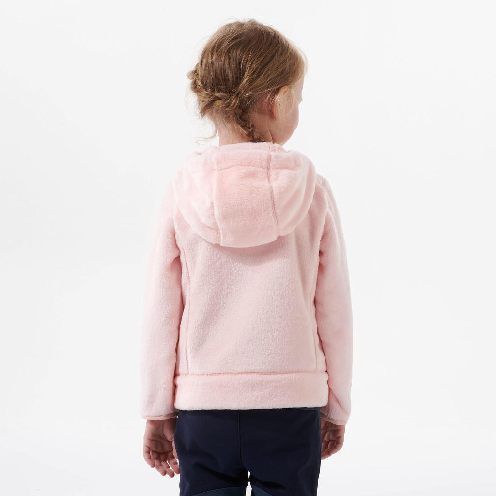 Kids’ Warm Hiking Fleece Jacket - MH500 Aged 2-6 - Pink