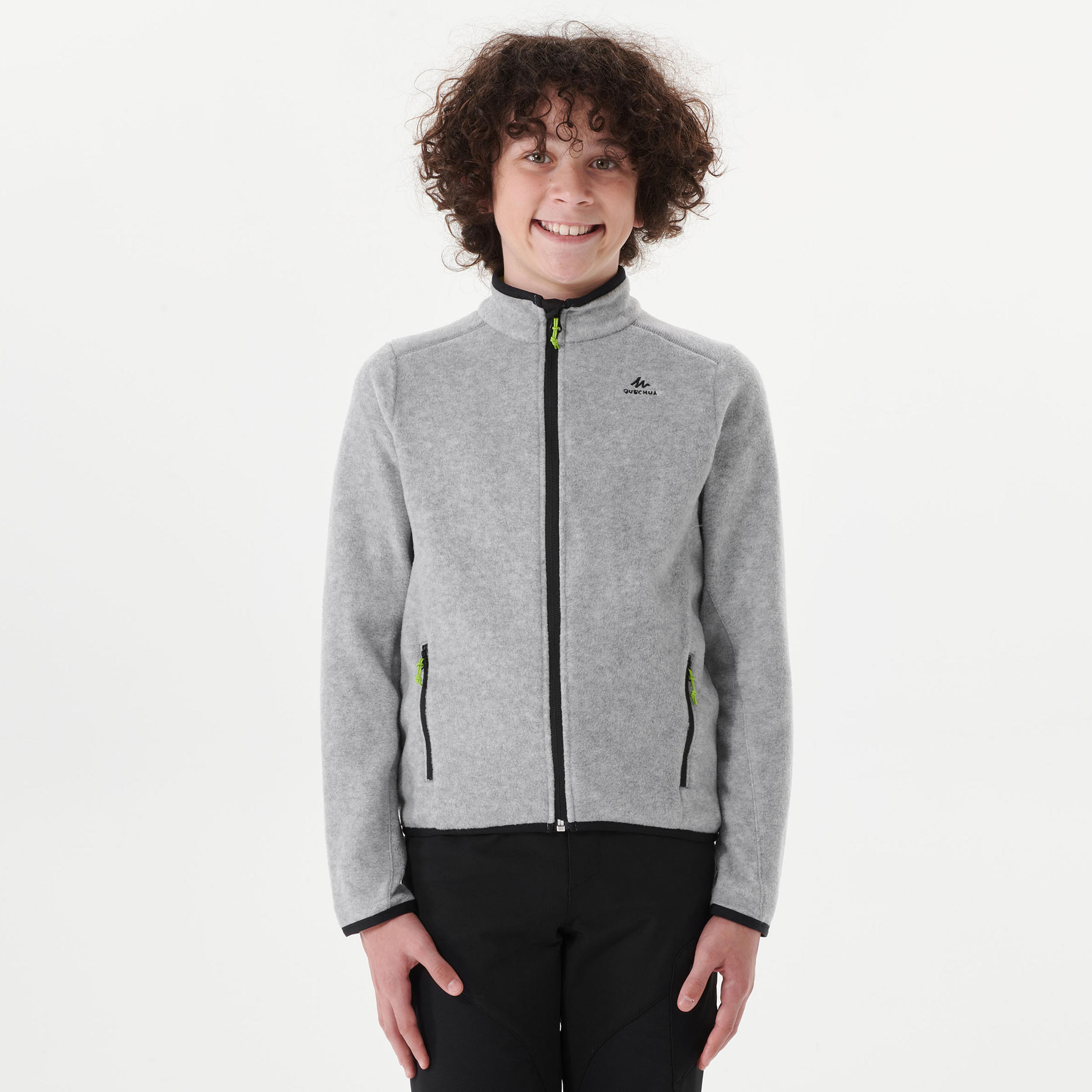 Kids' Hiking Fleece Jacket MH150 7-15 Years - Grey 6/7