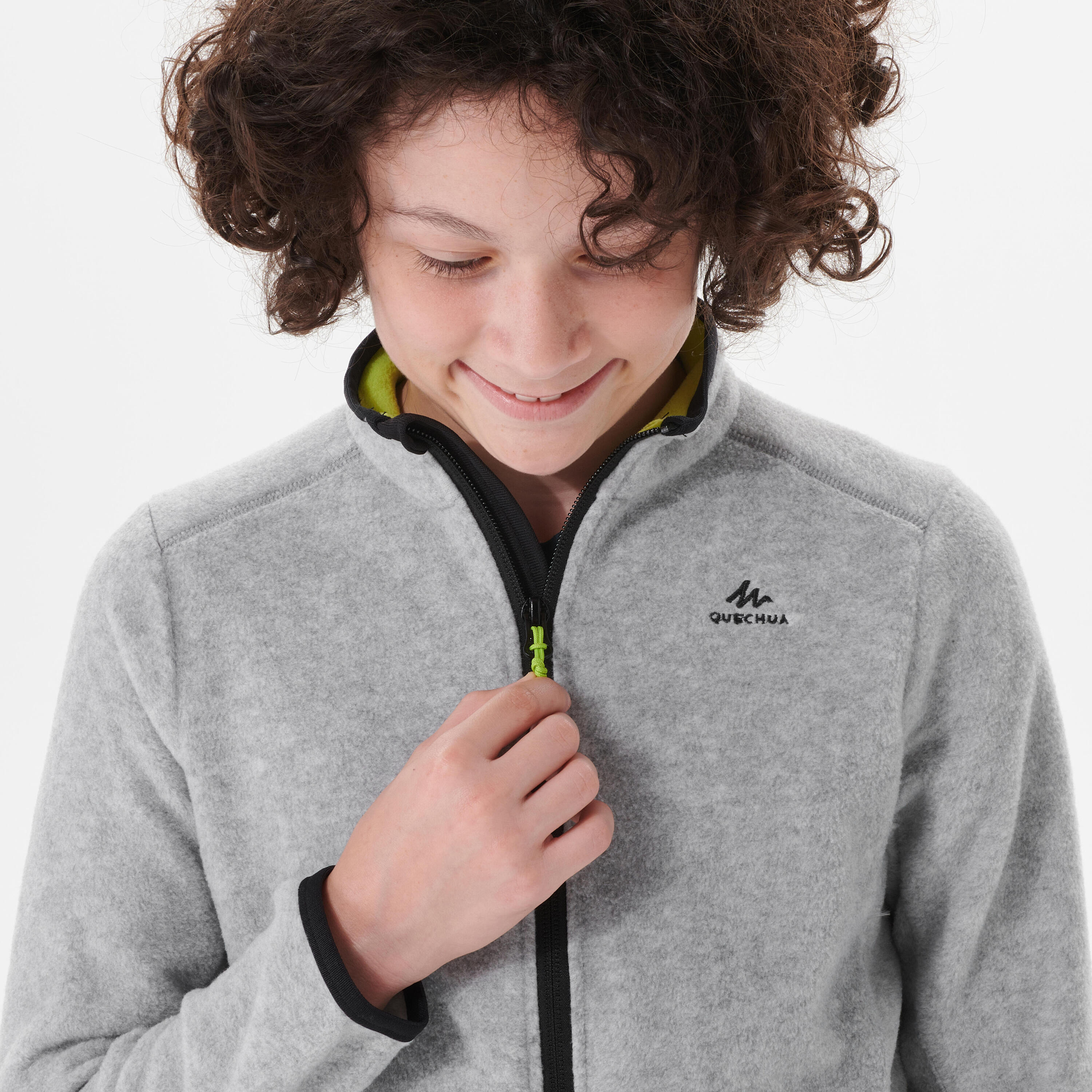 Kids' Hiking Fleece Jacket MH150 7-15 Years - Grey 7/7