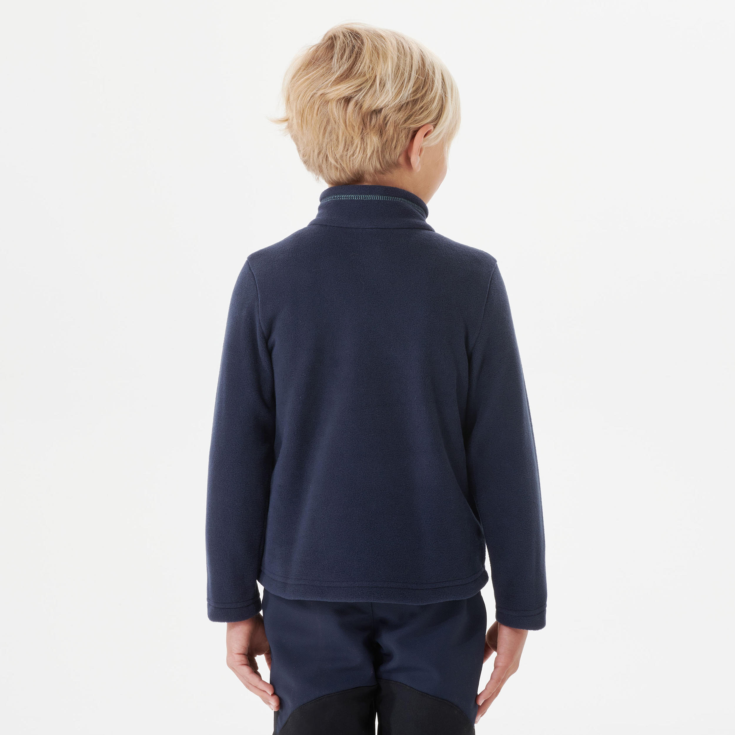 Kids’ hiking fleece jacket - 2-6 years - MH100 - Half Zip - Blue 6/8