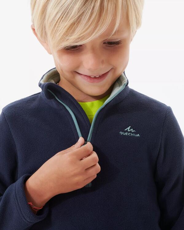 Kids’ Hiking Fleece MH100 2-6 Years - Navy Blue