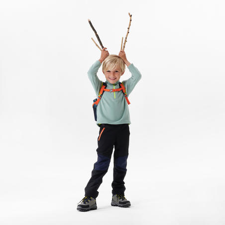 Sudadera de senderismo de tejido polar - MH100 Verde - Niños 2-6 años