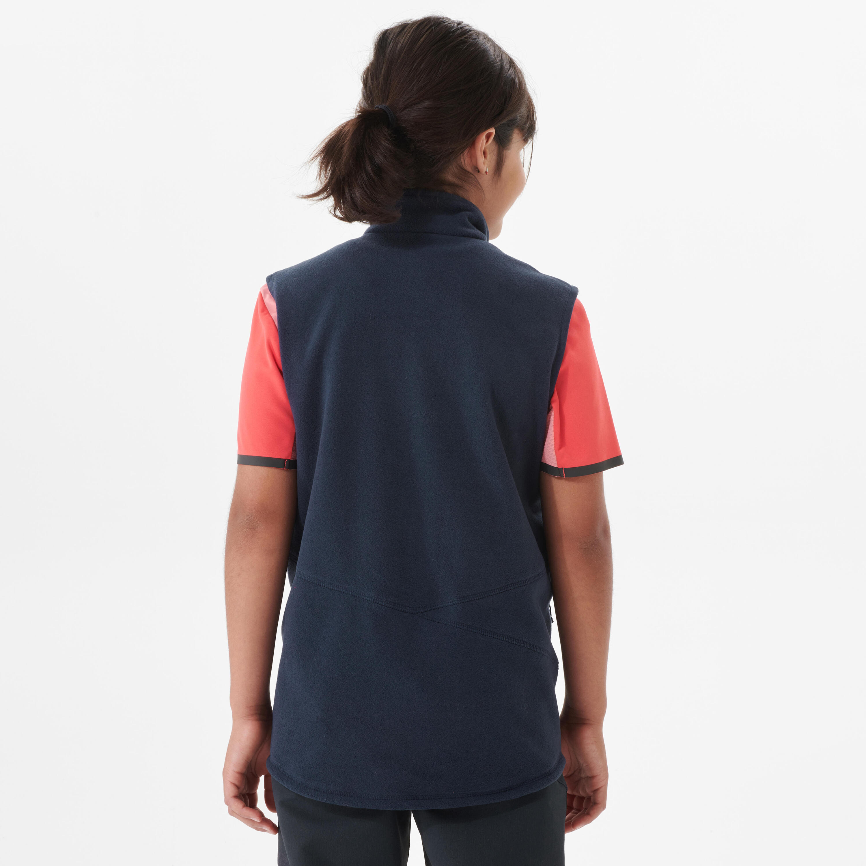 KIDS' FLEECE GILET - MH150 AGED 7-15 - NAVY CORAL 4/7