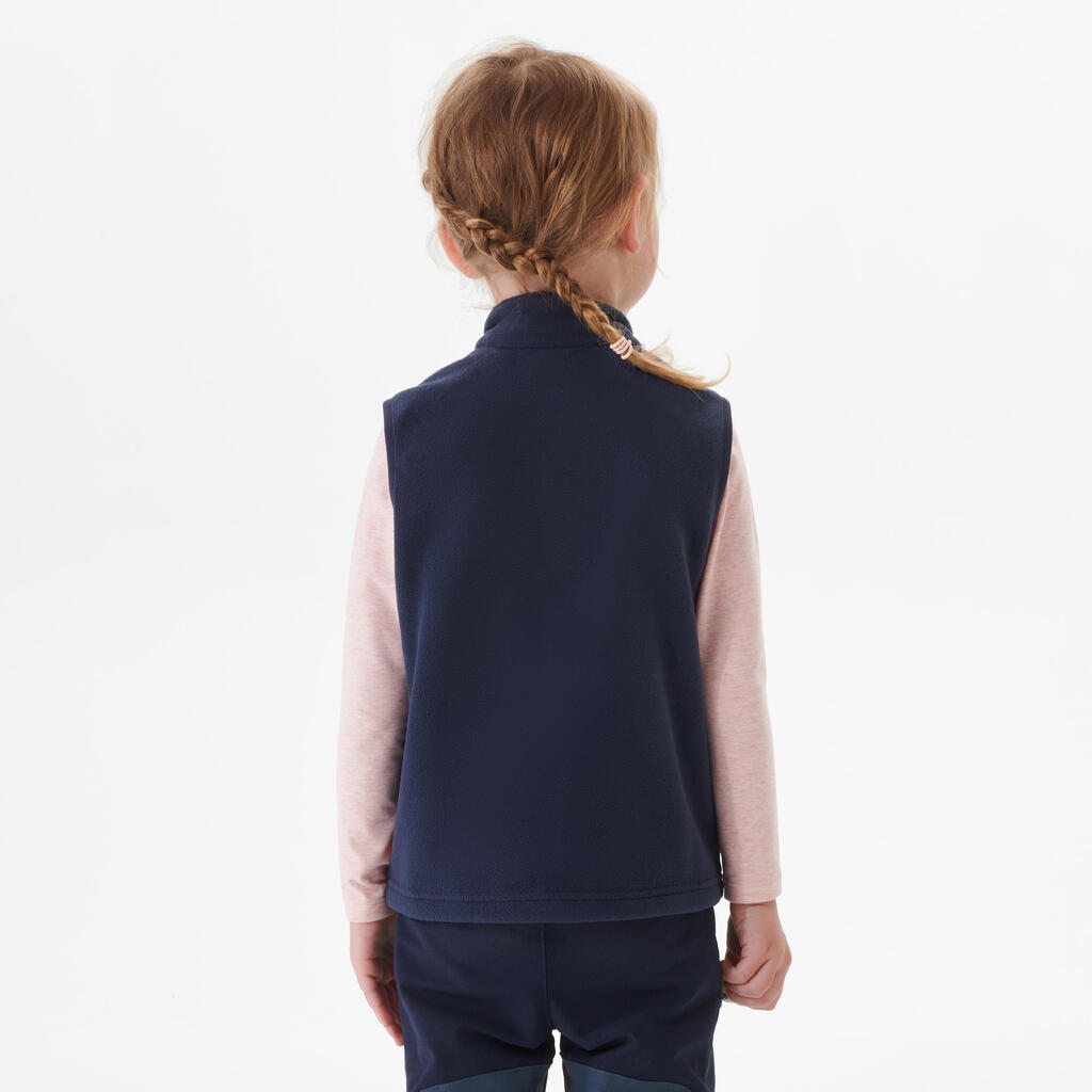 Bērnu (2–6 gadi) flīsa pārgājienu veste “MH150”, tumši zila