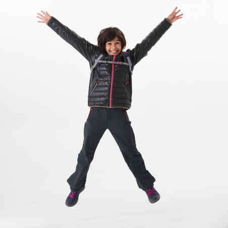 جاكت الأطفال المبطن من سن 7-15 عامًا لرياضة المشي MH500 - أسود