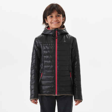 KIDS’ PADDED HIKING JACKET - MH 500 Aged 7-15 - BLACK