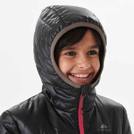 KIDS’ PADDED HIKING JACKET - MH 500 Aged 7-15 - BLACK