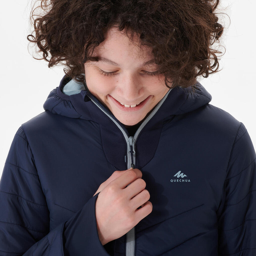 KIDS’ PADDED HIKING JACKET - HYBRID - AGED 7-15 - NAVY