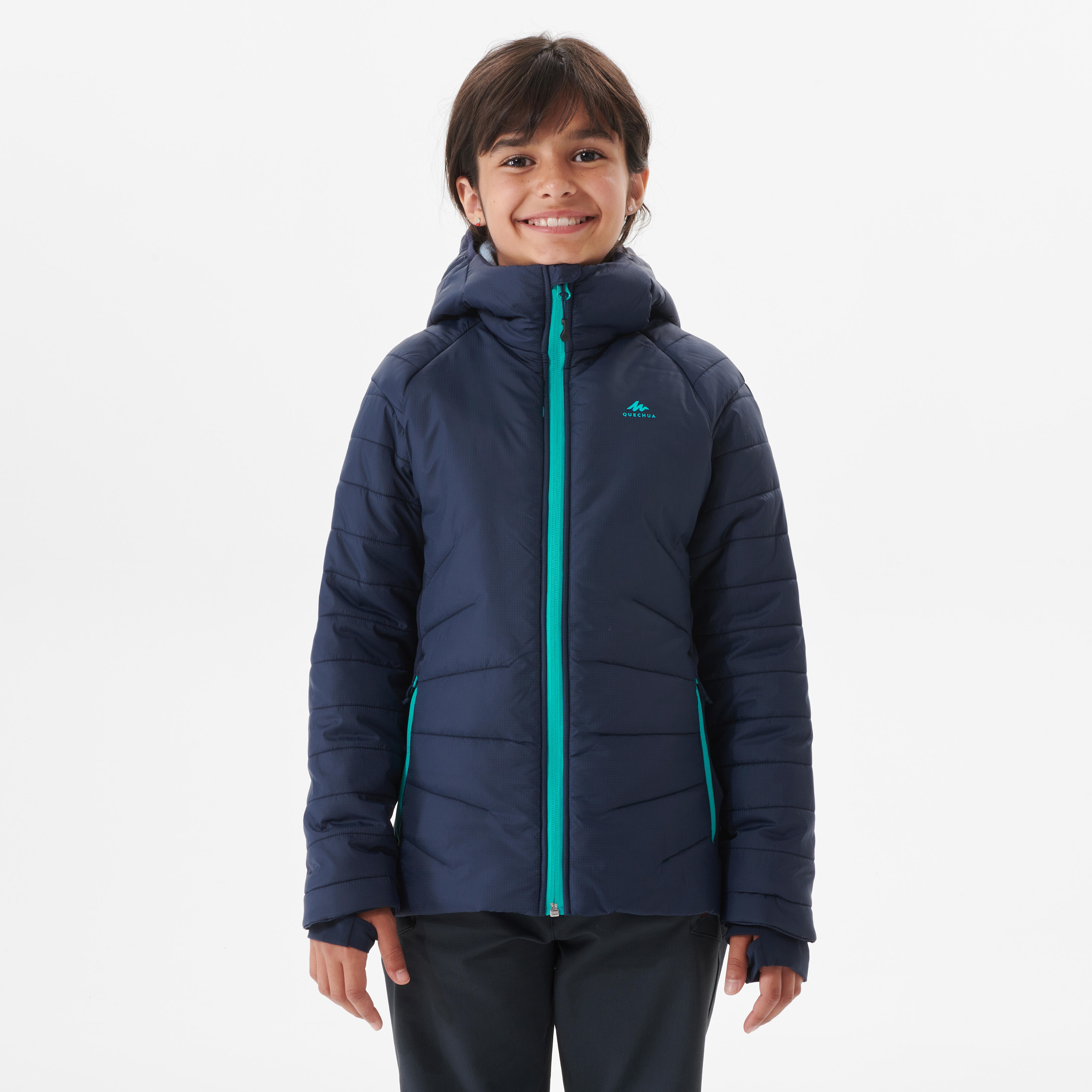 DOUDOUNE DE RANDONNÉE - HYBRIDE BLEU MARINE - ENFANT 7-15 ANS