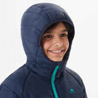 KIDS’ PADDED HIKING JACKET AGES 7-15 - HYBRID - NAVY BLUE