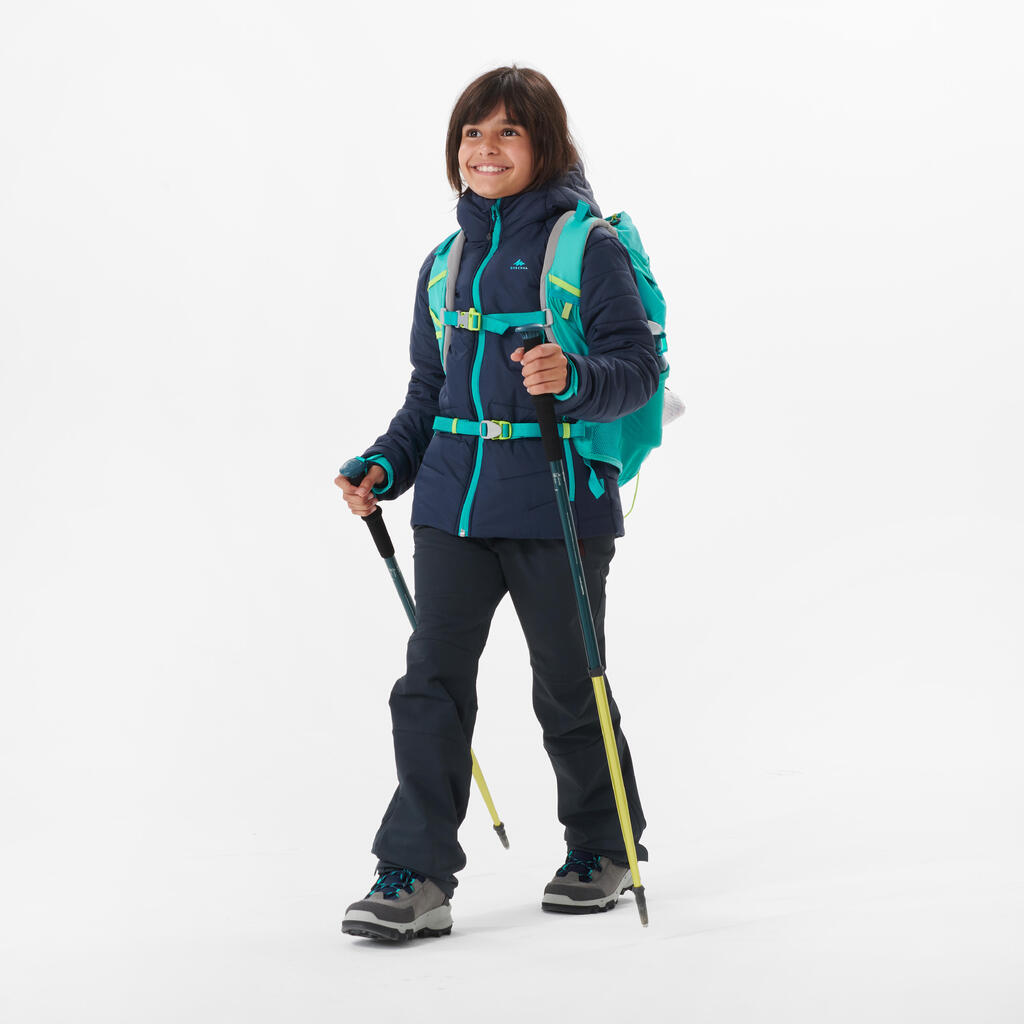 Wattierte Jacke Hybridjacke Kinder Gr. 122–170 Wandern - dunkelgrau 