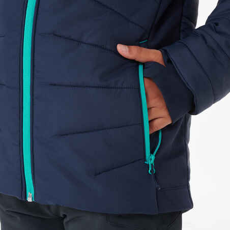 Wattierte Wanderjacke Hybridjacke Kinder Gr. 122–170 dunkelgrau 