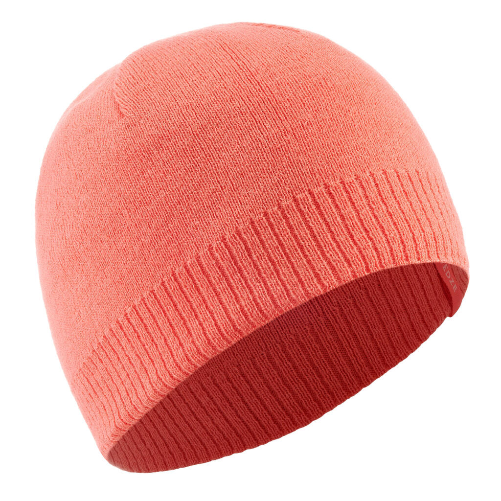 Adult ski hat - simple - coral