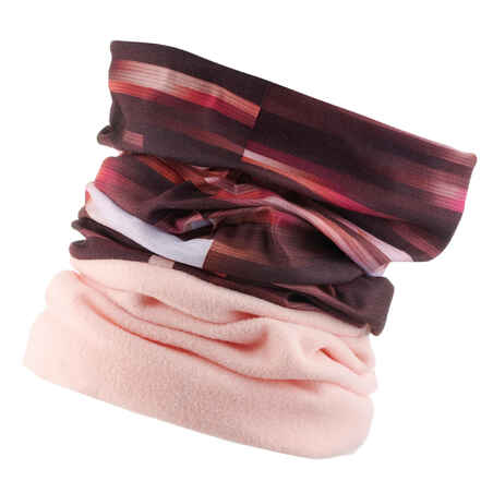 ADULT SKIING NECK WARMER - HUG - PINK STRIPES