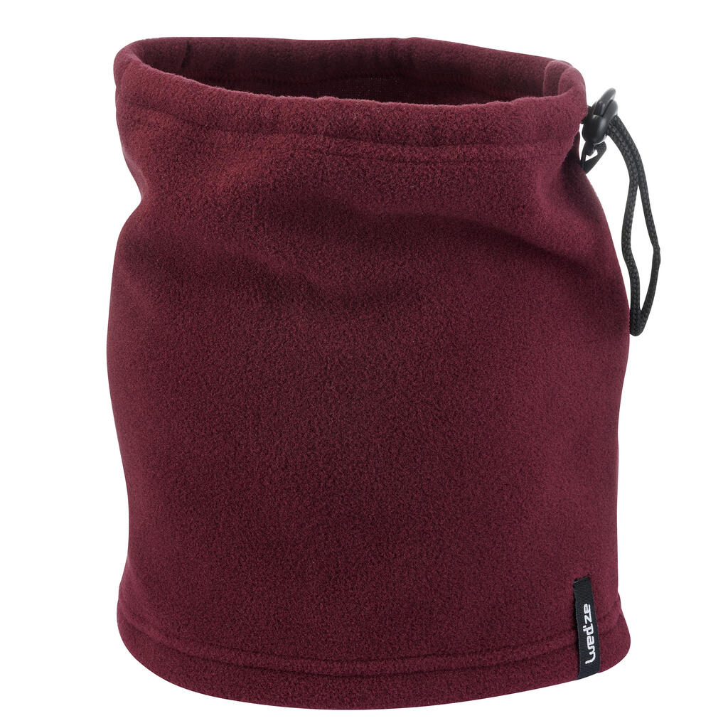 Adult fleece ski snood - toggle - bordeaux