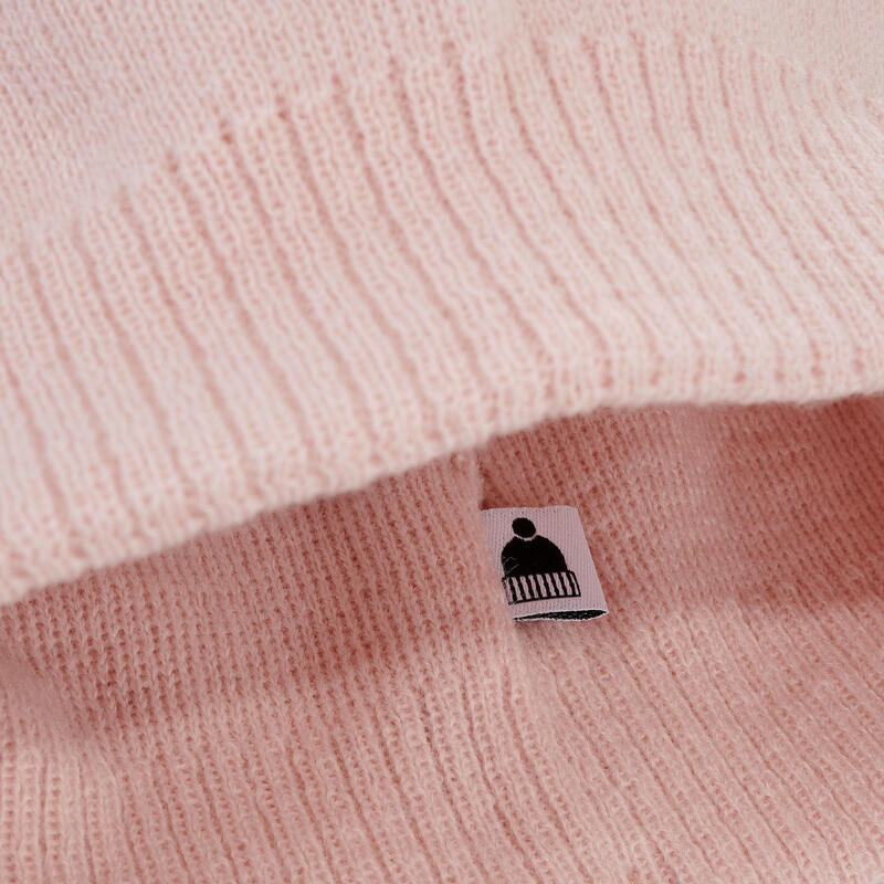 Gorro en lana con tejido trenzado de esquí para Mujer Wedze rosado -  Decathlon