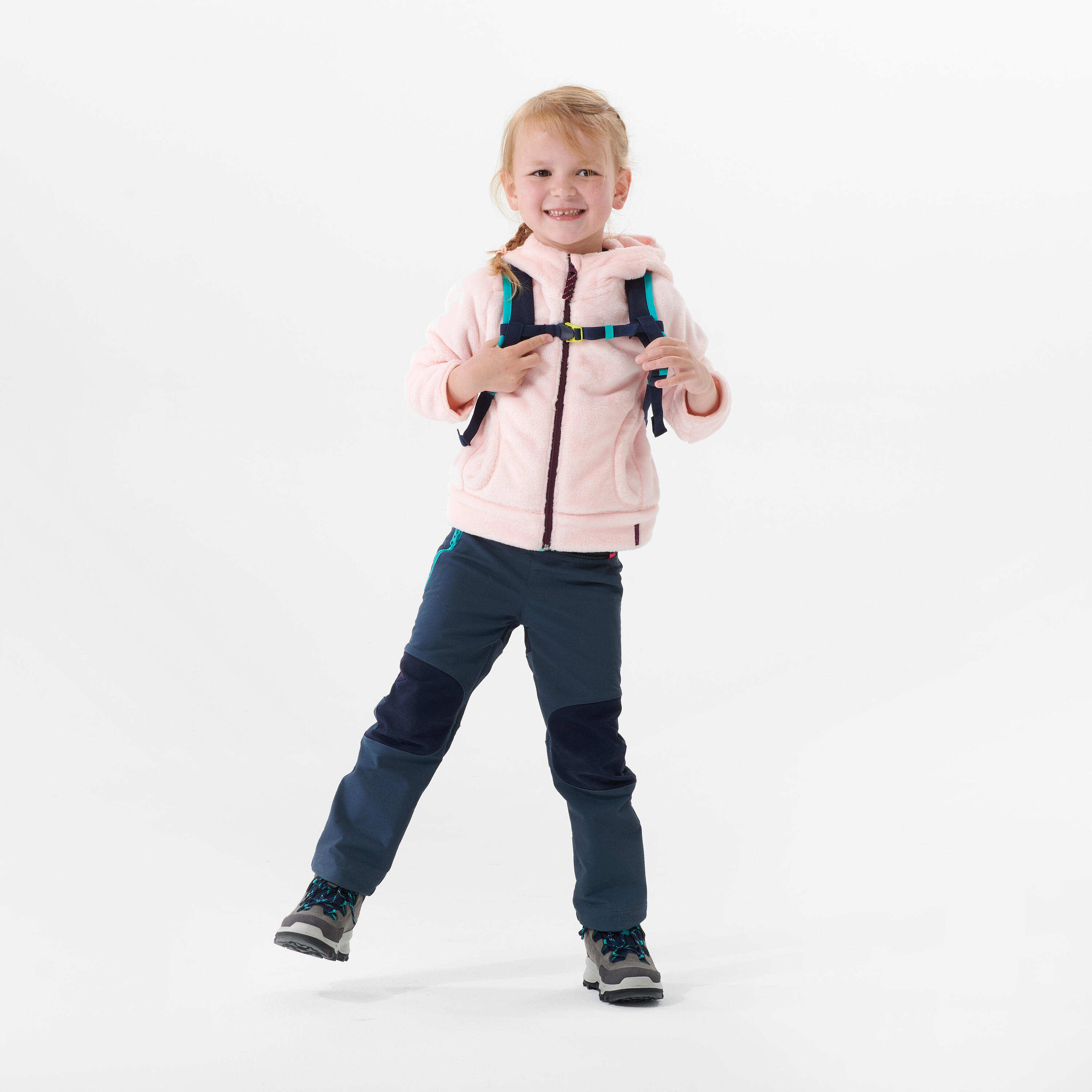 Kids’ Warm Hiking Fleece Jacket - MH500 Aged 2-6 - Pink 2/6