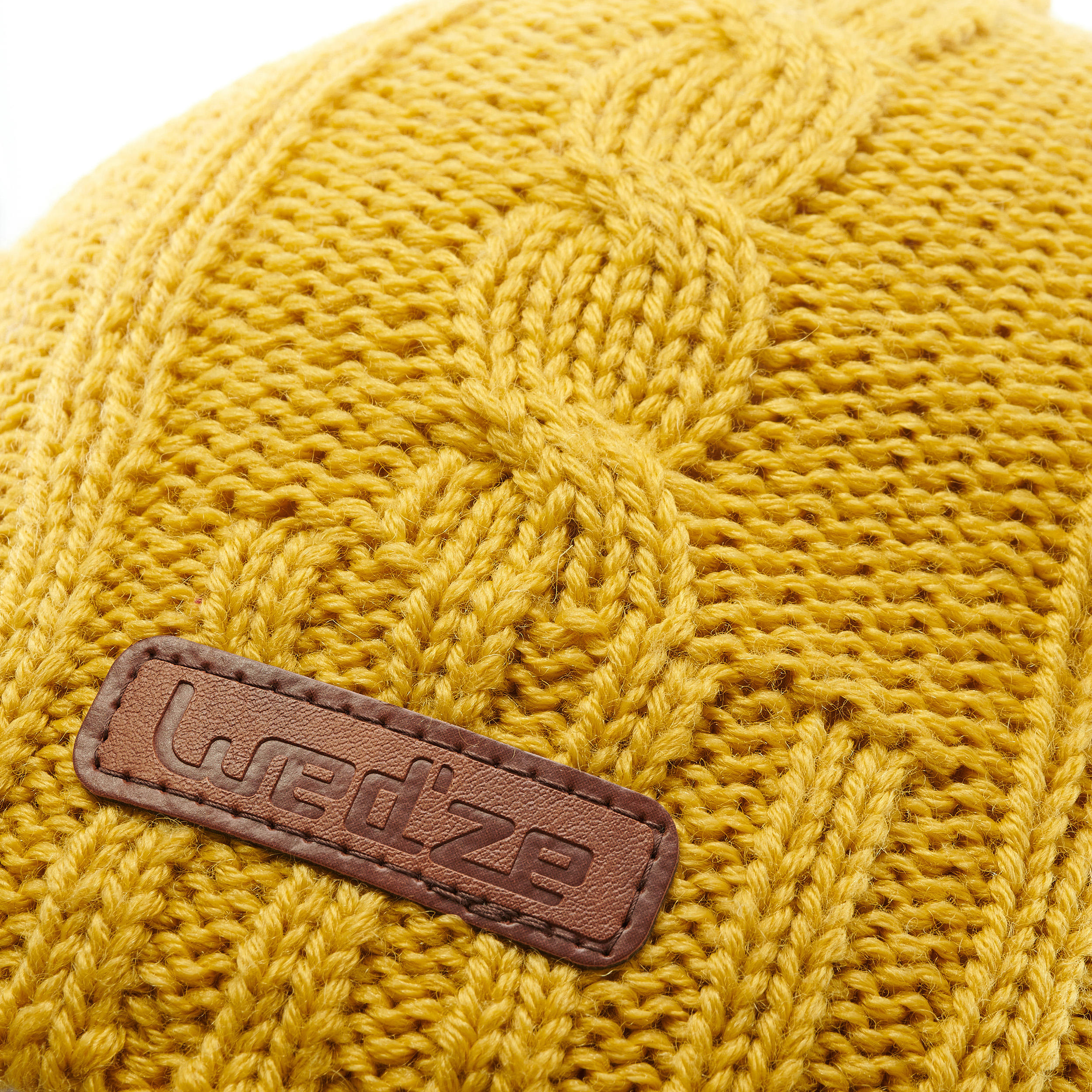 

Adult Cable-Knit Wool Ski Hat Ochre -  By WEDZE | Decathlon