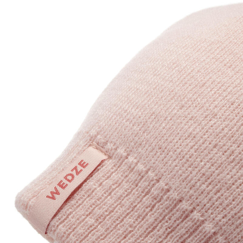 Gorro en lana con tejido trenzado de esquí para Mujer Wedze rosado -  Decathlon