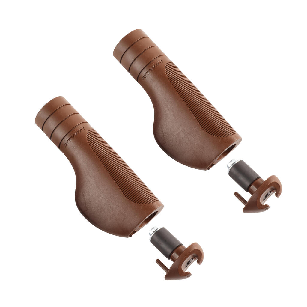 Ergonomic Handlebar Grips City 500 - Brown