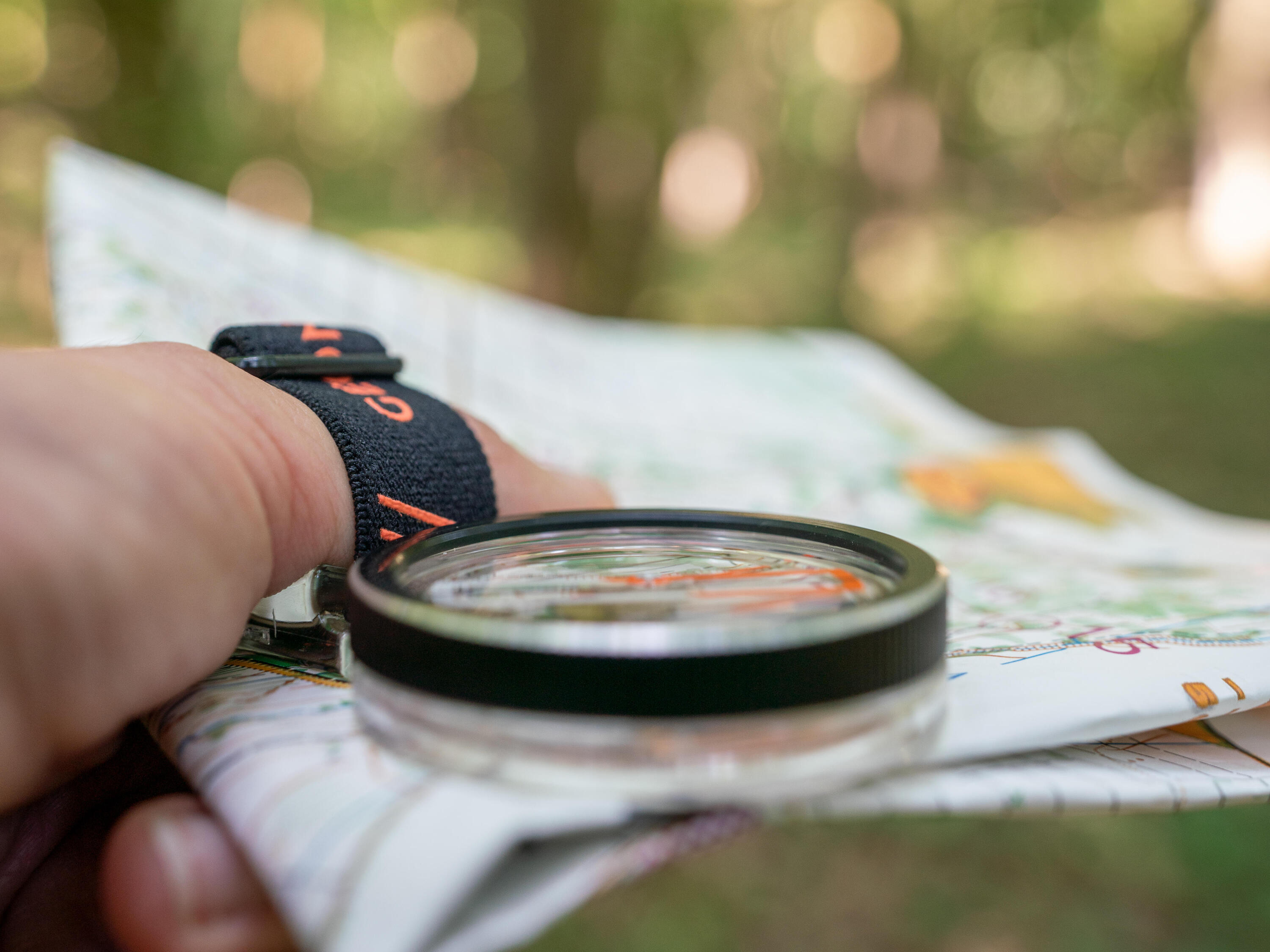Bussola pollice sinistro orienteering RACER 900 nera 8/8