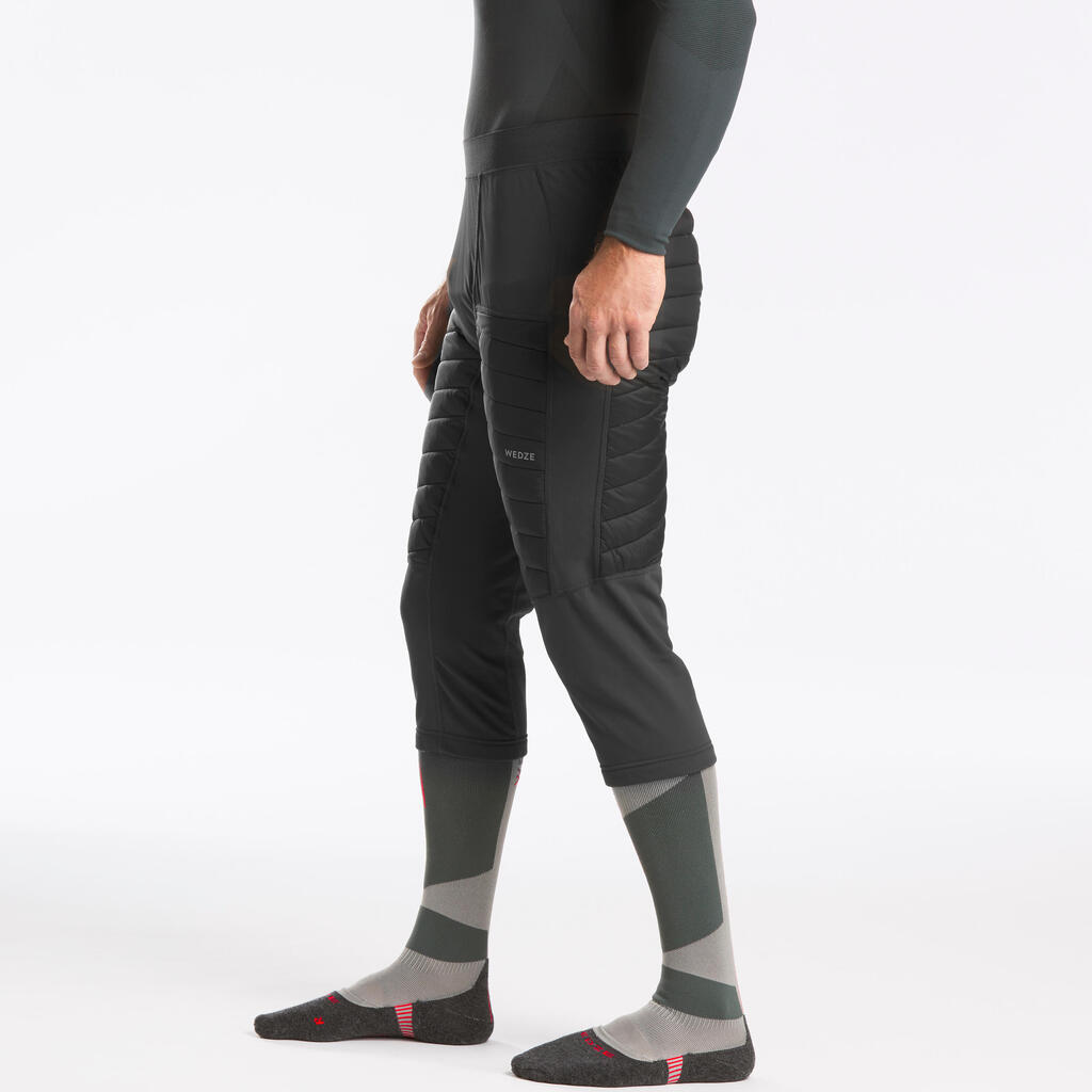 Pánske lyžiarske spodné nohavice FR900 krátke sivé