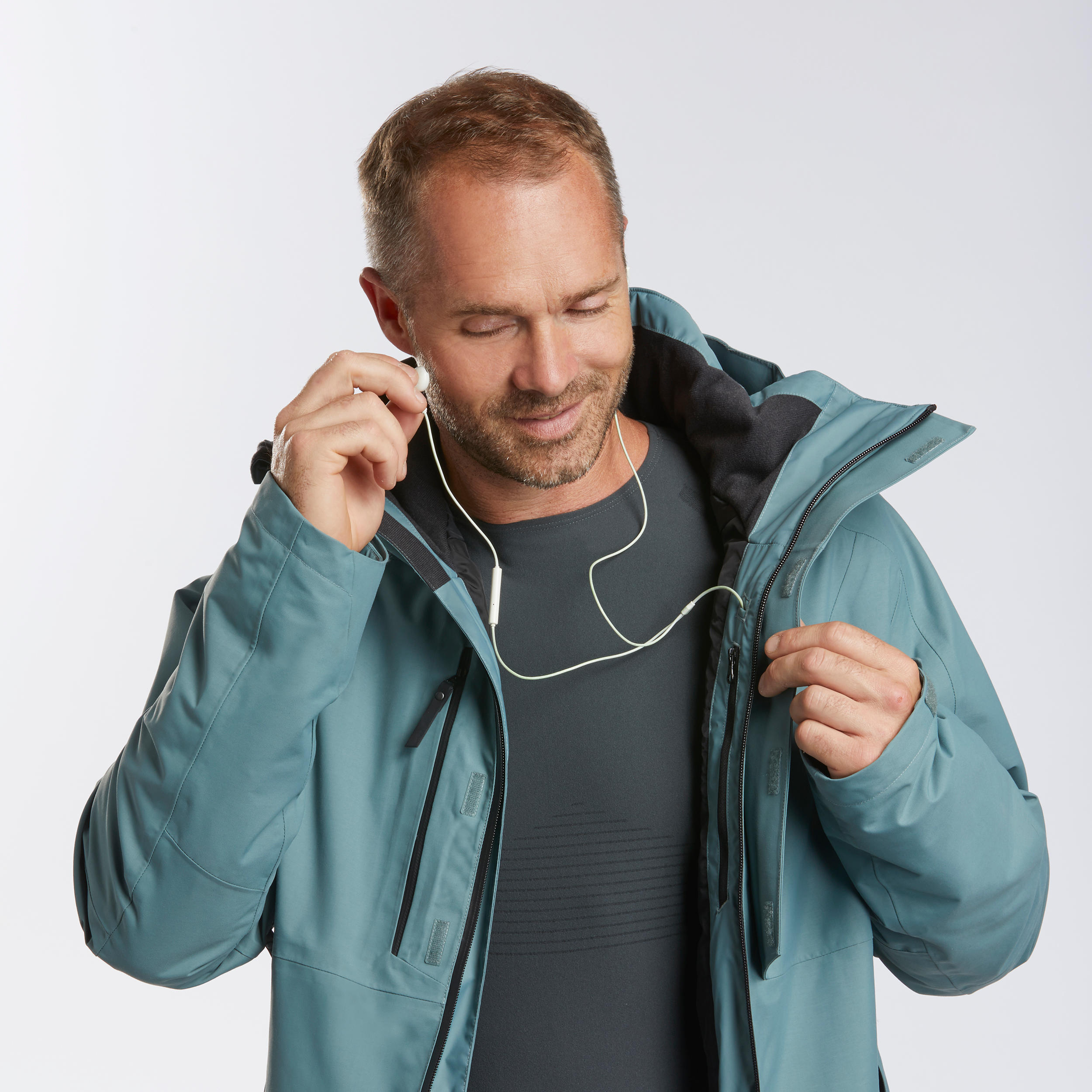 Men's Ski Jacket  FR100 Khaki 10/22