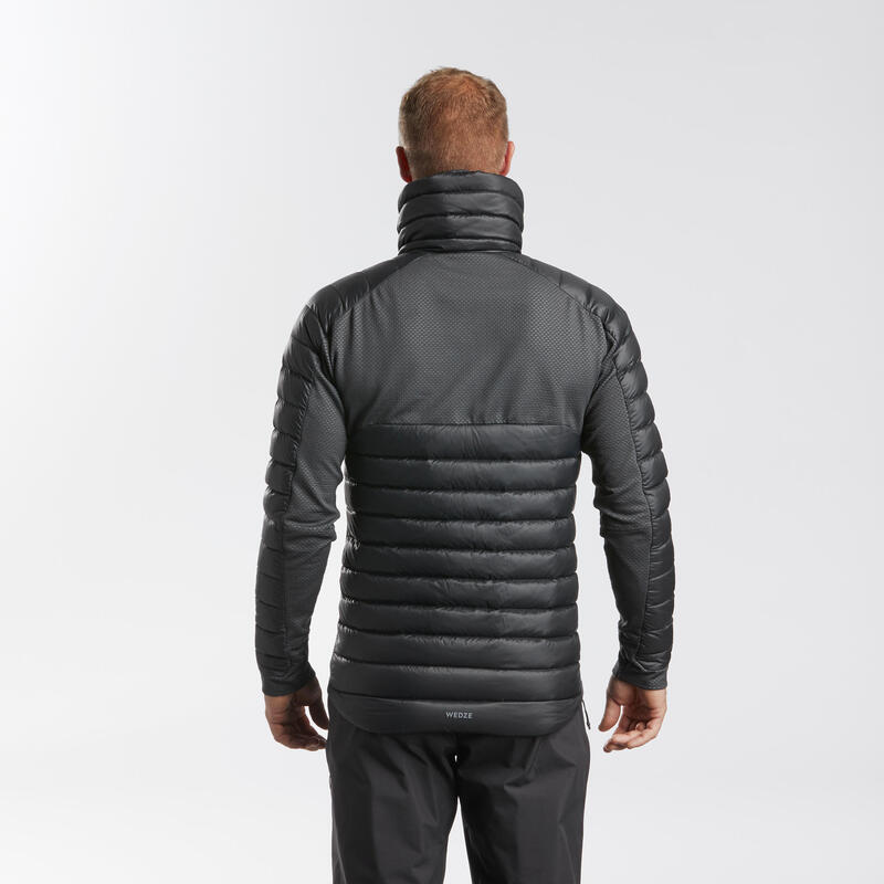 Jachetă puf schi freeride FR900 Warm Gri Bărbați