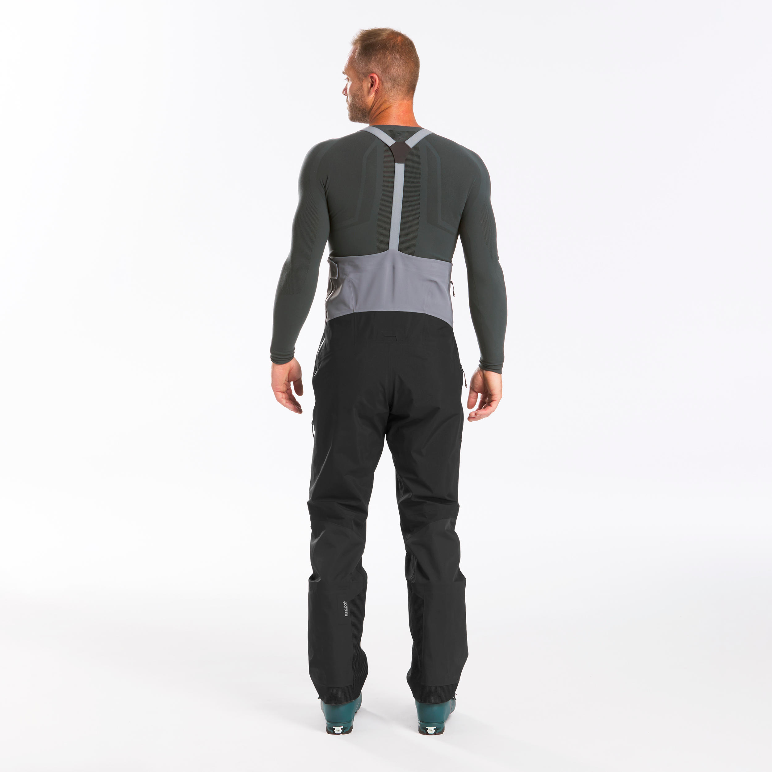 dark grey salopettes