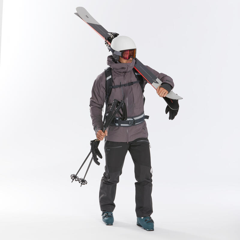 Pánská lyžařská bunda na freeride FR900 šedo-fialová