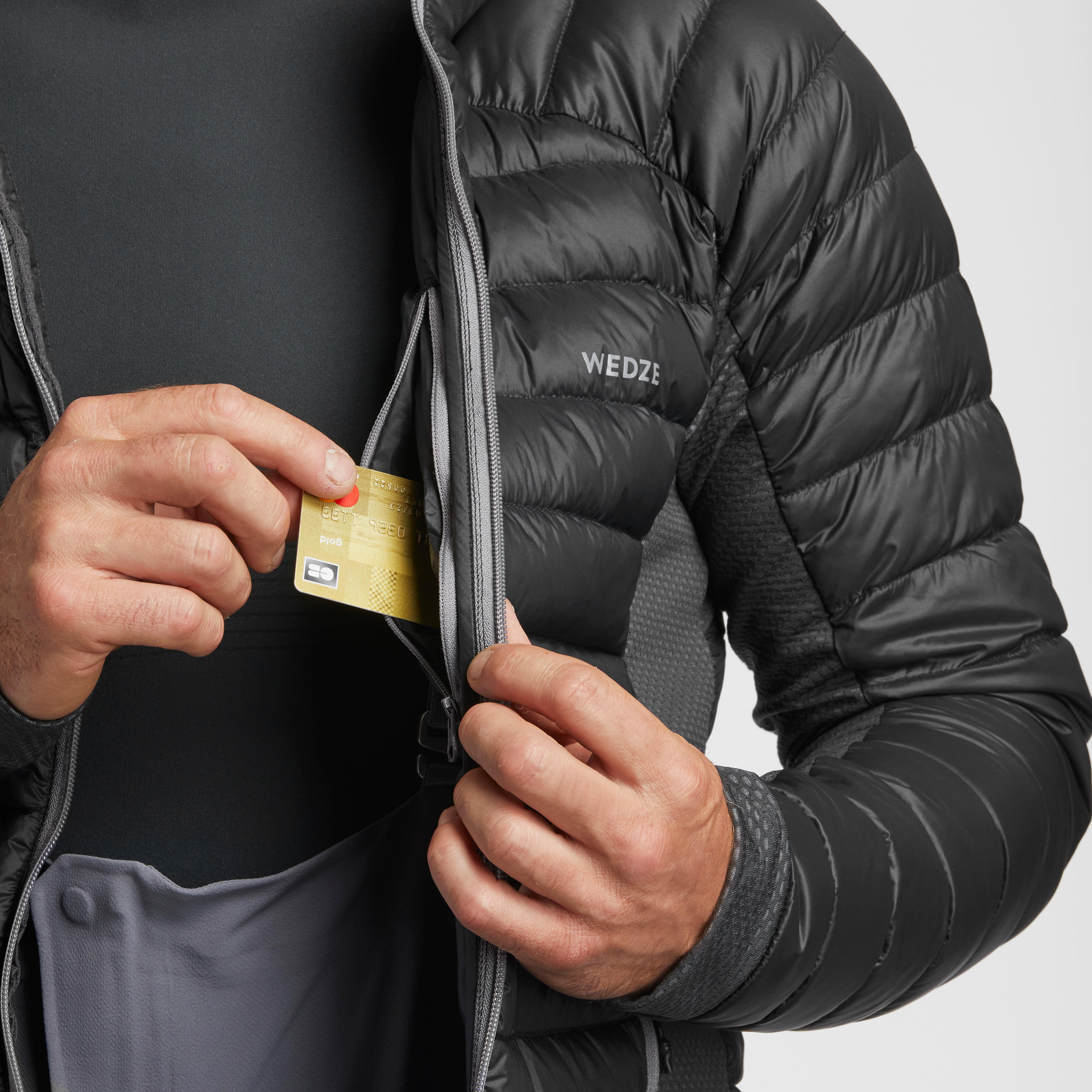 Manteau de duvet de ski chaud homme -  FR 900 noir - WEDZE