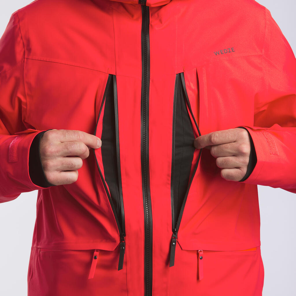 Skijacke Freeride 500 Herren rot 