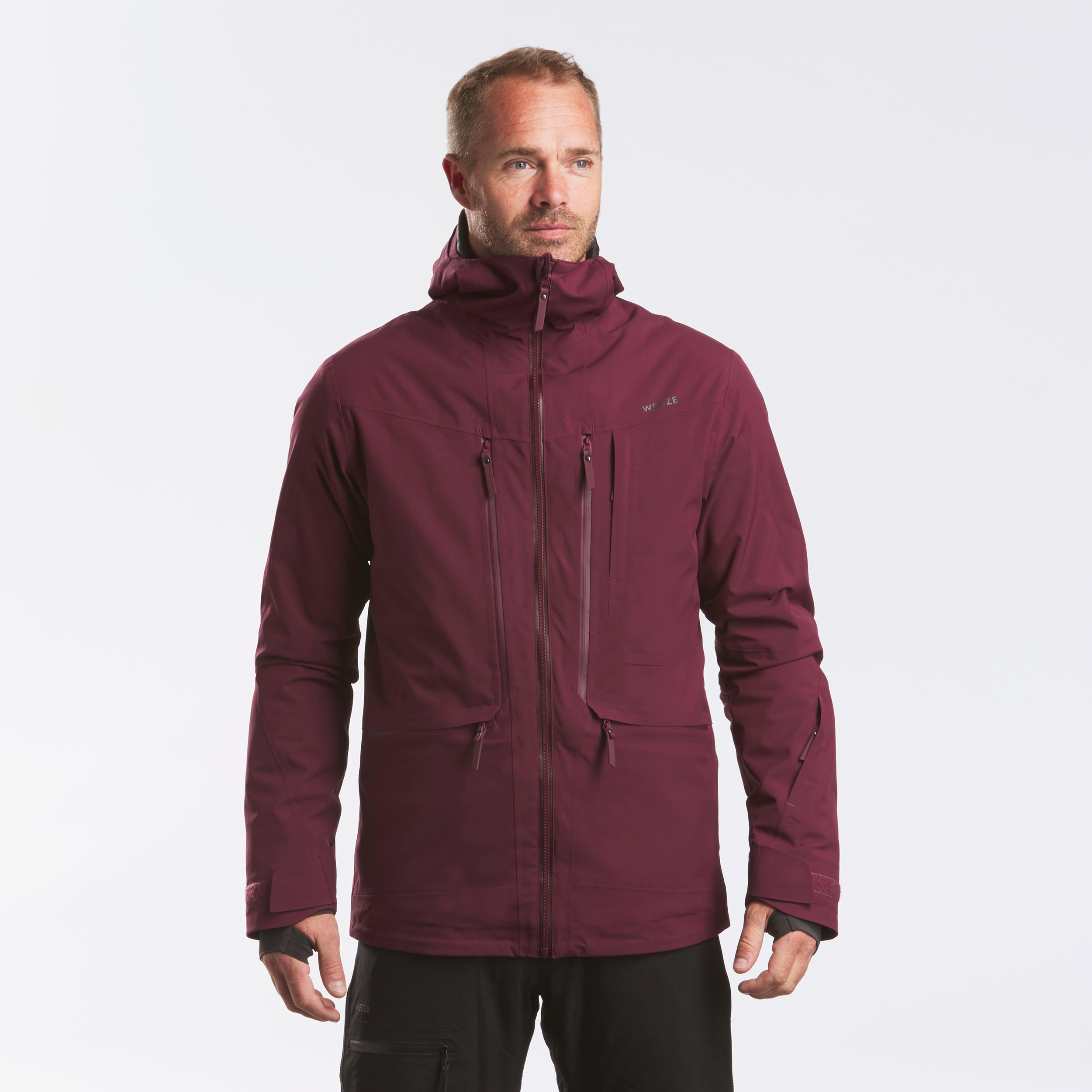 burgundy ski jacket