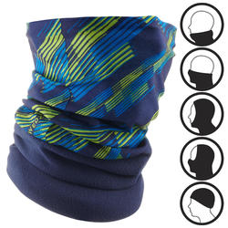 NEKWARMER VOOR SKIËN KINDEREN HUG MARINEBLAUW/GEEL