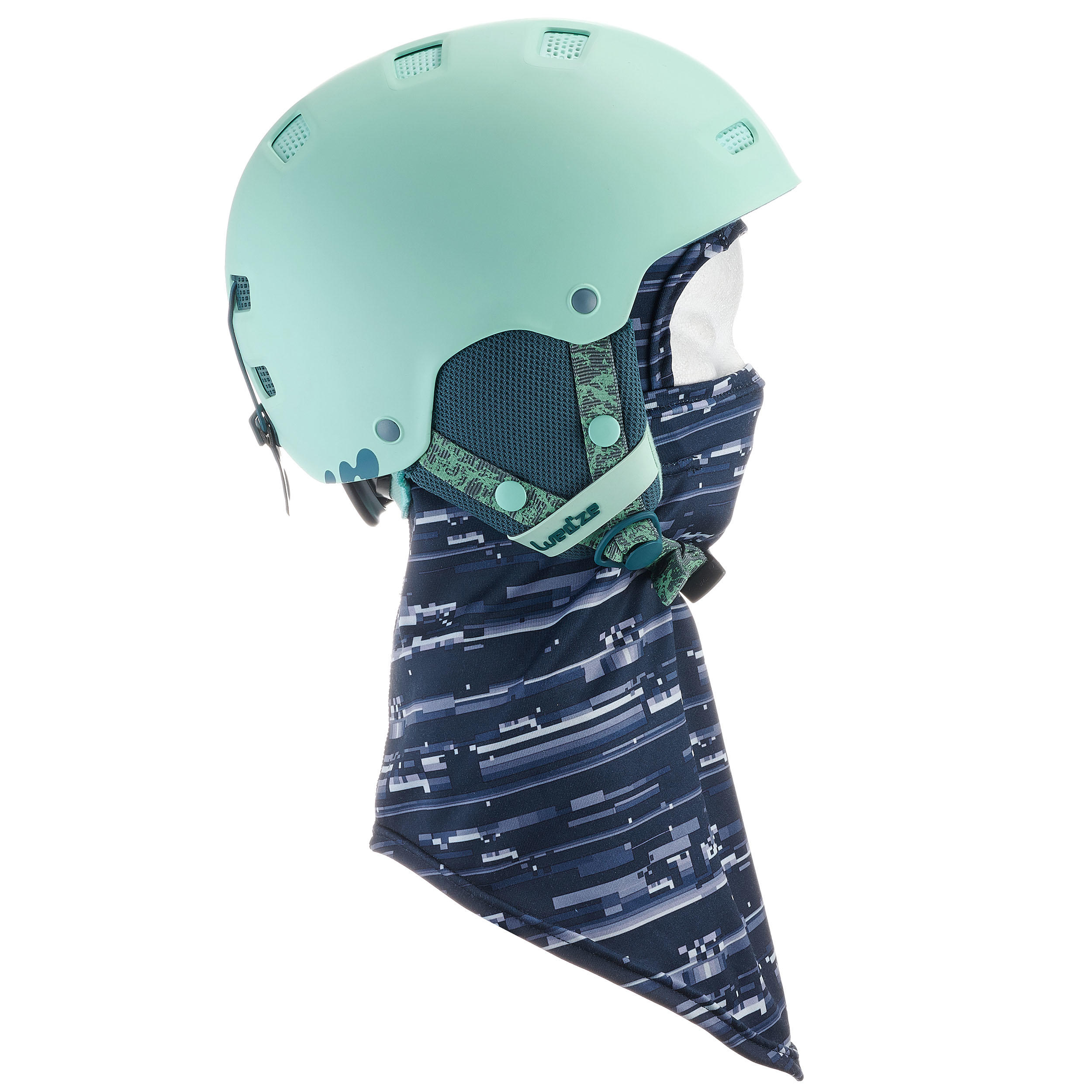 KIDS' SKI HOOD - NINJA - BLUE STRIPES 3/7