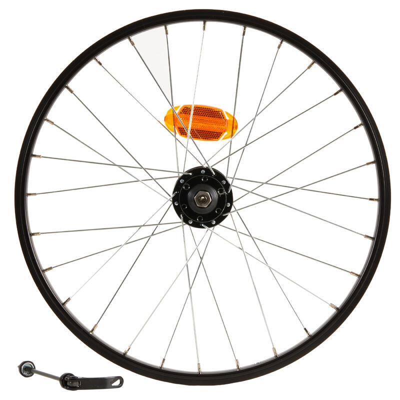 Roue vélo enfant 20 pouces avant disque attache rapide noir