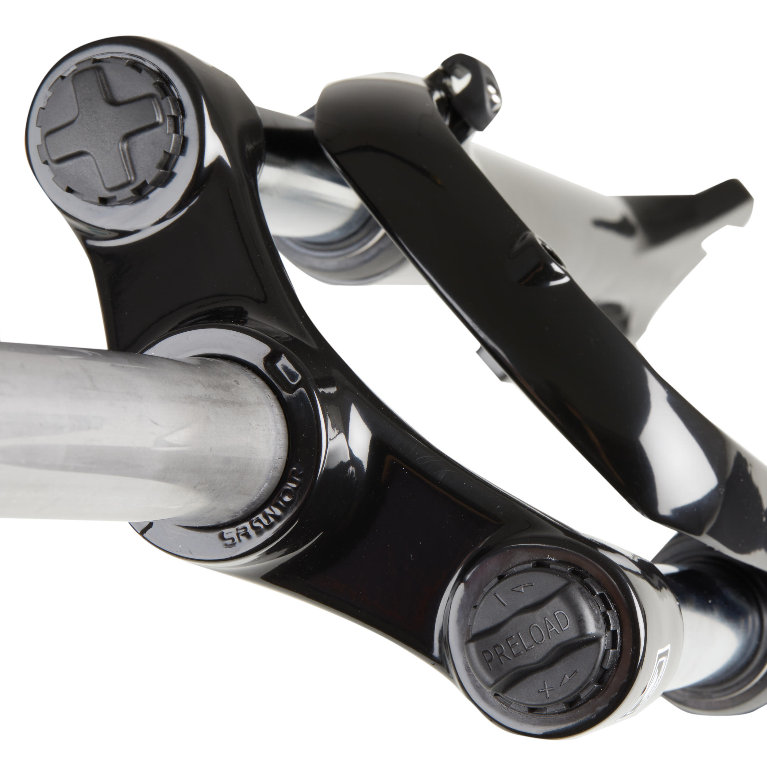 24 Bike 1.1 8 Aheadset Disc Suspension Fork Black Decathlon