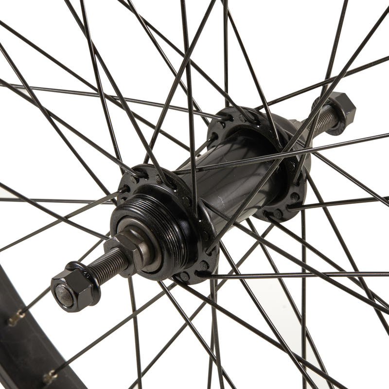 Wheel 20" BMX Rear 10 mm Freewheel Axle Black Decathlon