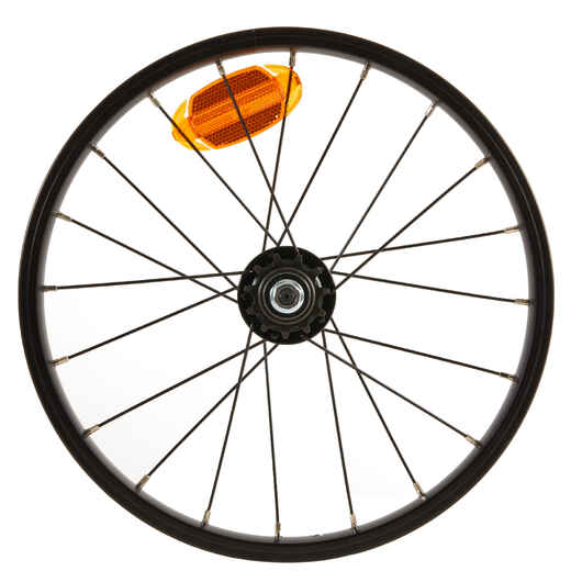 Kids' 16" 11T Freewheel Rear Wheel - Black/Black Spokes